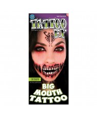 Gesichts Tattoo Big Mouth - Demon