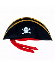 Chapeau de Pirate des caraïbes avec corde rouge, décoration d'halloween, Captain Pirate