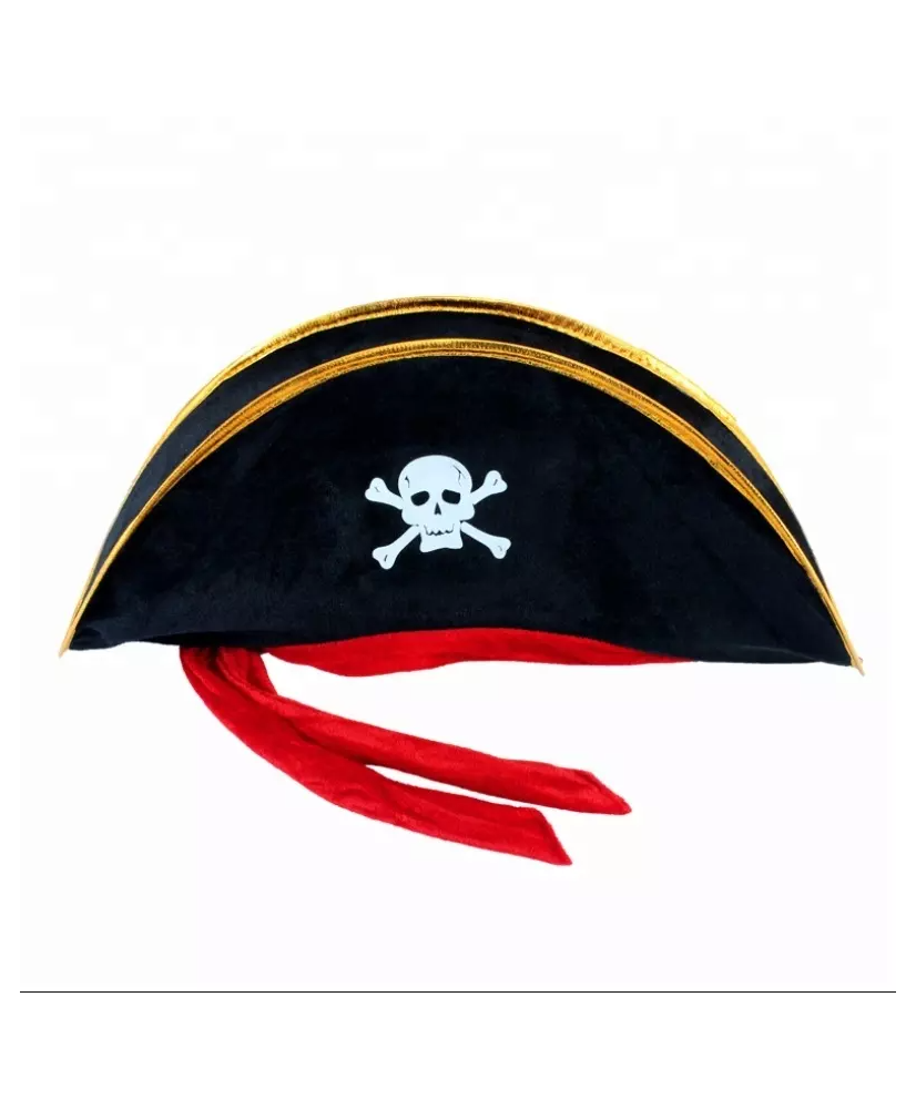 Chapeau de Pirate des caraïbes avec corde rouge, décoration d'halloween, Captain Pirate