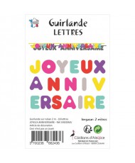Guirlande 2M joyeux anniversaire lettre Lettre papier h 10 cm