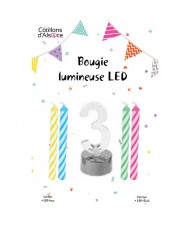 Bougie clignotante LED 3 + 4 bougies
