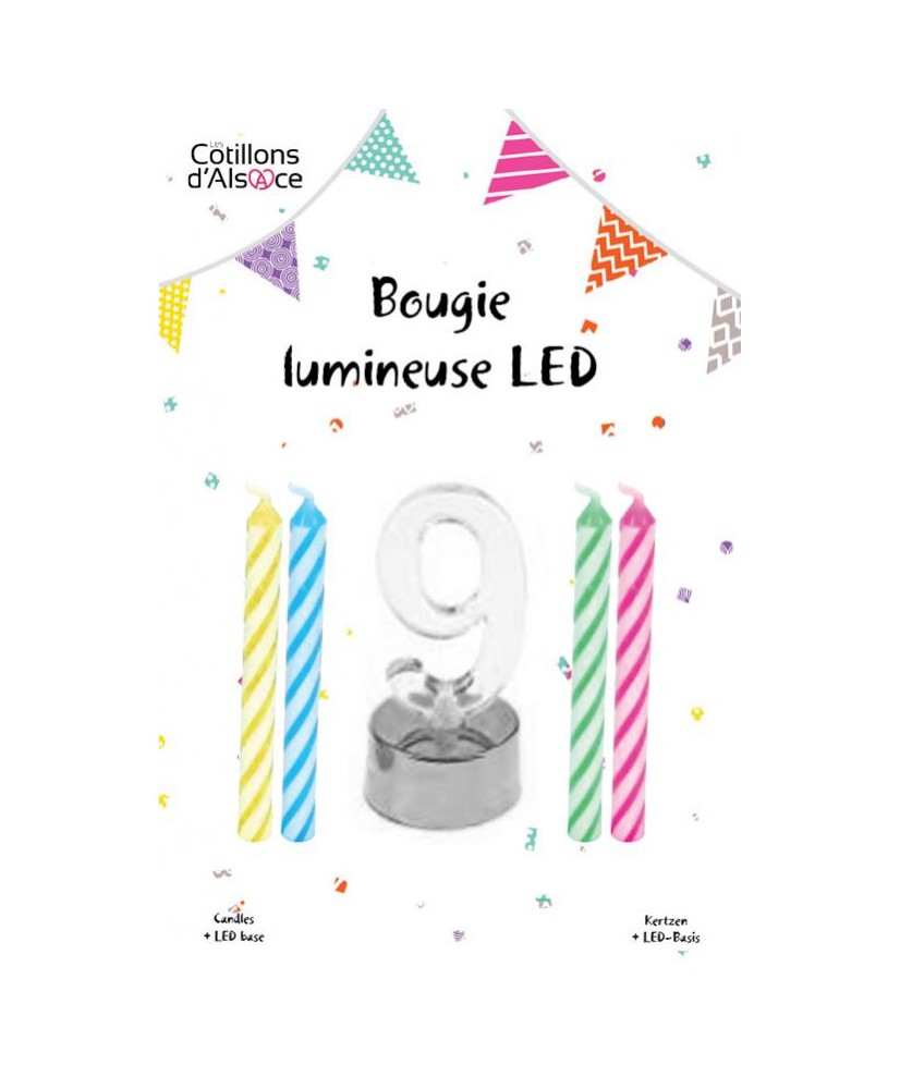 Bougie clignotante LED 9 + 4 bougies