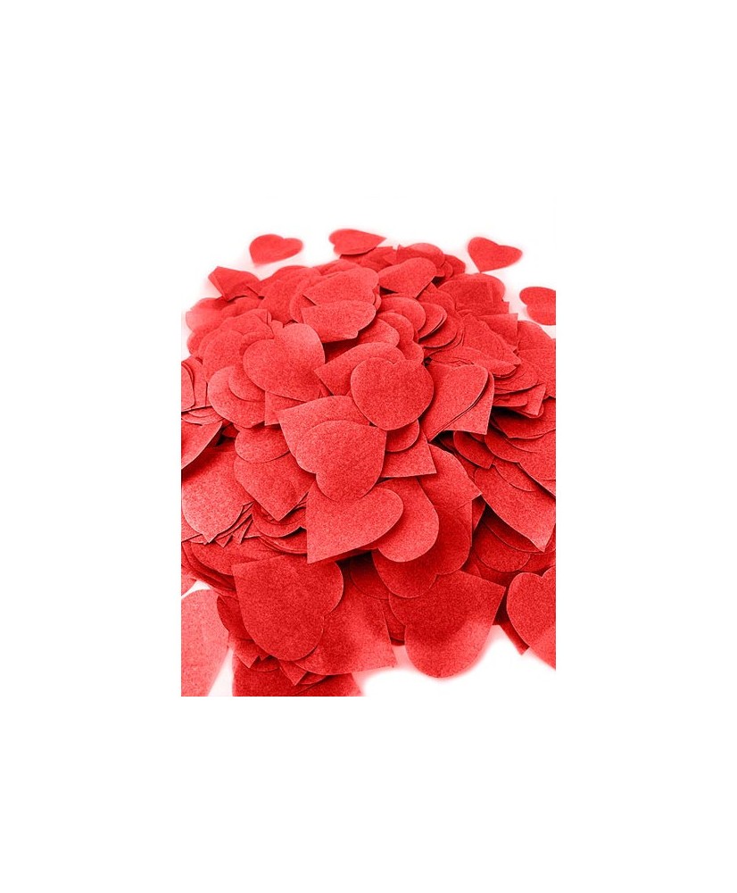 80g de confettis coeurs - Rouge en boite décorée 5CM