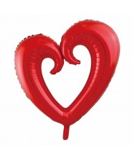 Ballon coeur foil rouge 90 x 109 cm